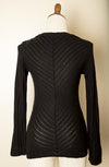 Black Long Sleeve Fitted Gothic Top Size Medium