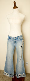 Vintage Bell Bottoms Flare Blue Hippie Bohemian Blue Jeans Pants 8