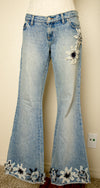 Vintage Bell Bottoms Flare Blue Hippie Bohemian Blue Jeans Pants 8