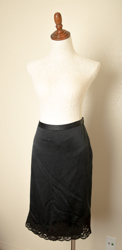 Vintage - Banana Republic Long Skirt 100% Silk w/ Lace 6