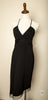 Vintage - Dress with Neck and Back Tie Flapper Style w/ Fringe at the Bottom L