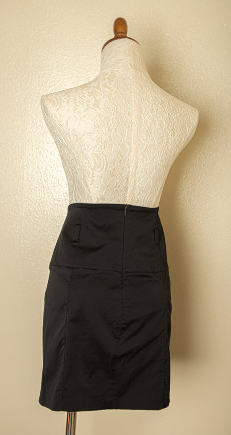Vintage-High Waist Stretchy Mini Skirt Office Secretary Size Medium