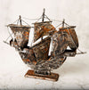 Vintage Rusted Metal La Niña Columbus Ship Sculpture Figurine Navy Nautical Home Decor