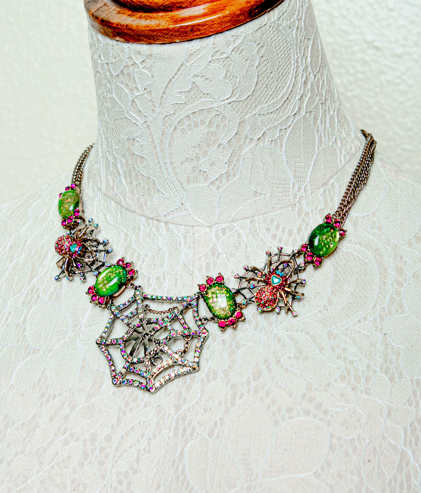 Spider Fuchsia Pink rhinestone necklace Betsey Johnson style 2” - Necklaces  | Facebook Marketplace | Facebook