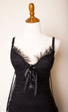 Vintage Lip Service Belladonna's Boudoir Black Corset Gothic Morticia Gown Wedding Dress L