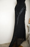 Vintage Lip Service Belladonna's Boudoir Black Corset Gothic Morticia Gown Wedding Dress L