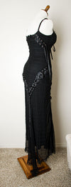 Vintage Lip Service Belladonna's Boudoir Black Corset Gothic Morticia Gown Wedding Dress L