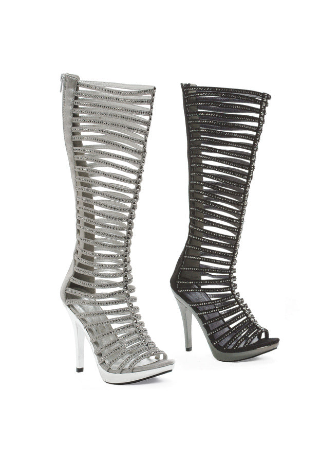 5 Heel Mid Calf Straps W/RHINESTONE