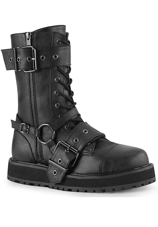 Military Style Mid-Calf Platform Boots