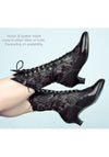 Victorian Mid-Calf Lace Boots