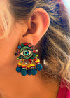 All Seeing Evil Eye Rhinestone Dangling Earrings