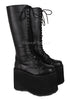 Mega Platform Cyber Rave Festival Gothic Lace Up Boots