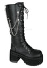 Mens Lace Up Rave Gothic Platform Boots w. Chains
