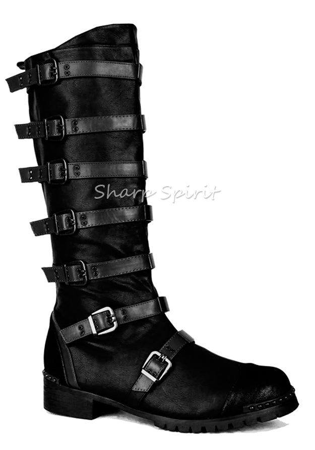 Mens Steampunk Strapped Halloween Costume Boots
