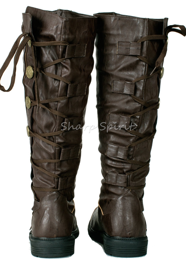 Pirate Warrior Soldier Combat Military Gothic Mens Boots