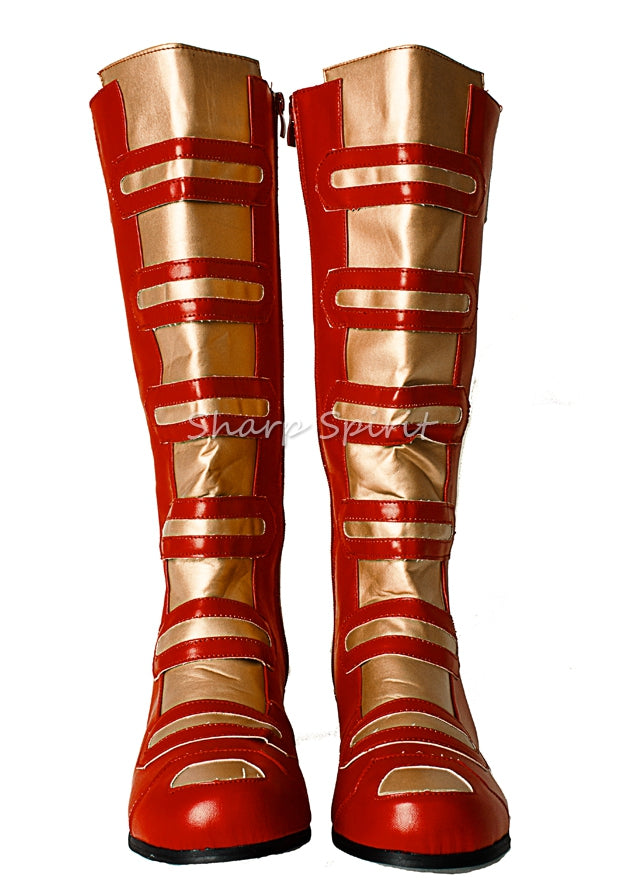 Red & Gold Super Hero Robot Man Boots