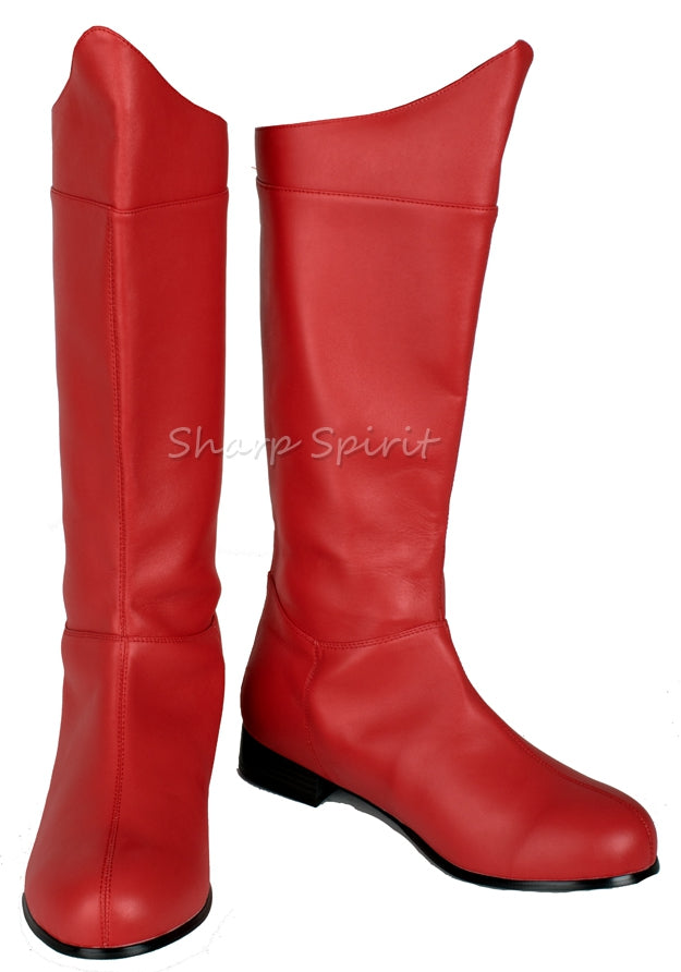 Red SuperHero Comic Book Cosplay Boots