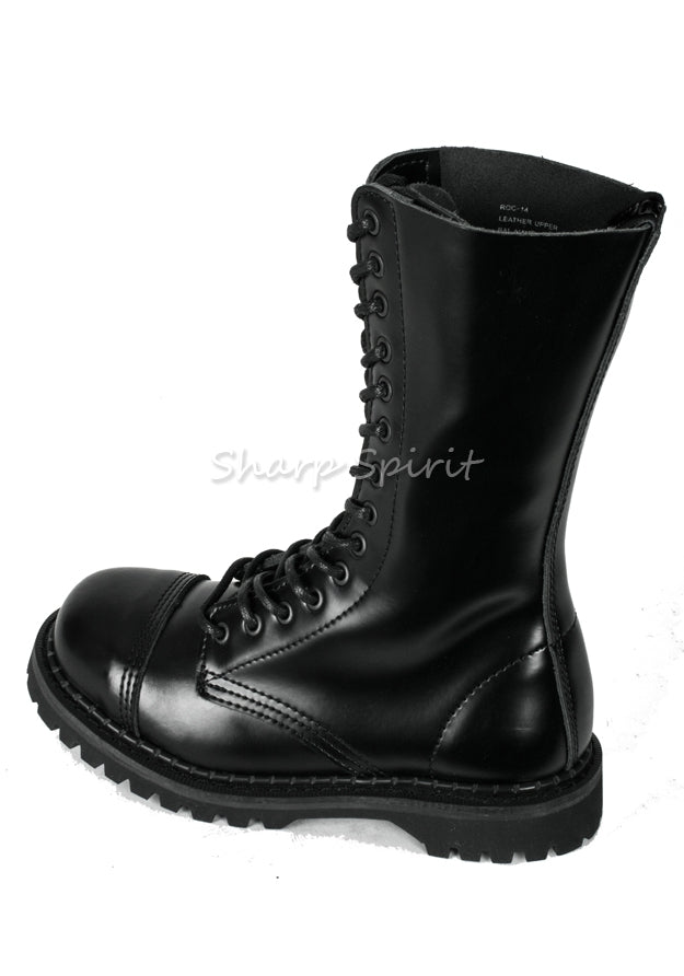 Basic Military Style Mid-Calf Lace Up Rave Boots