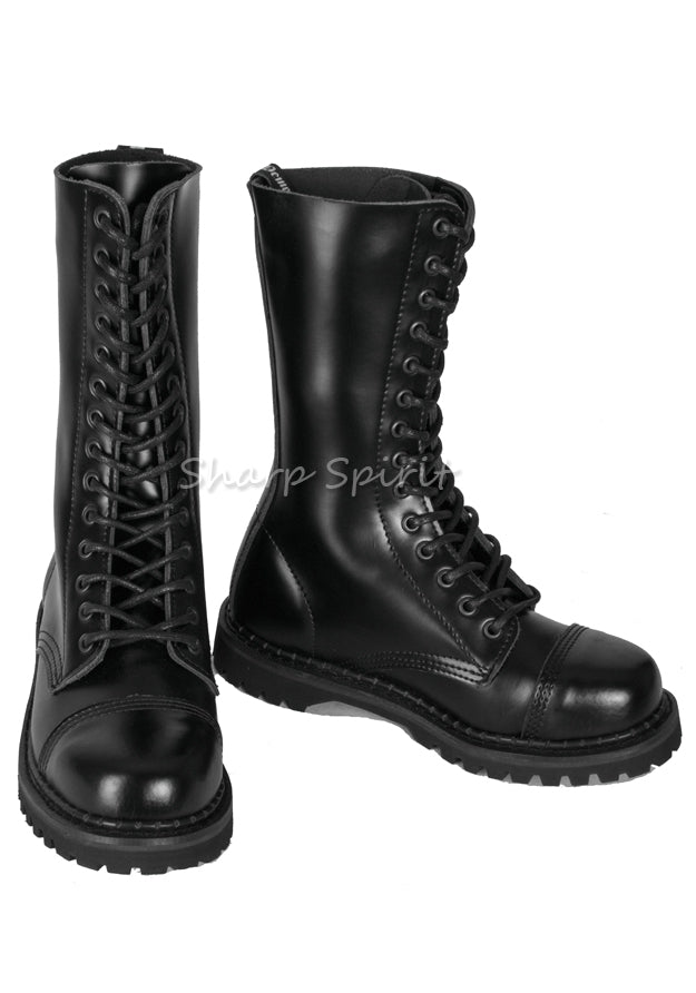 Basic Military Style Mid Calf Lace Up Rave Boots Black Flat U.S. Mens Size 9 U.S. Womens Size 11