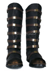 Strapped Steampunk Bronze Military Combat Halloween Costume Mens Boots