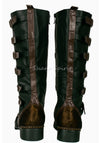 Strapped Steampunk Bronze Military Combat Halloween Costume Mens Boots